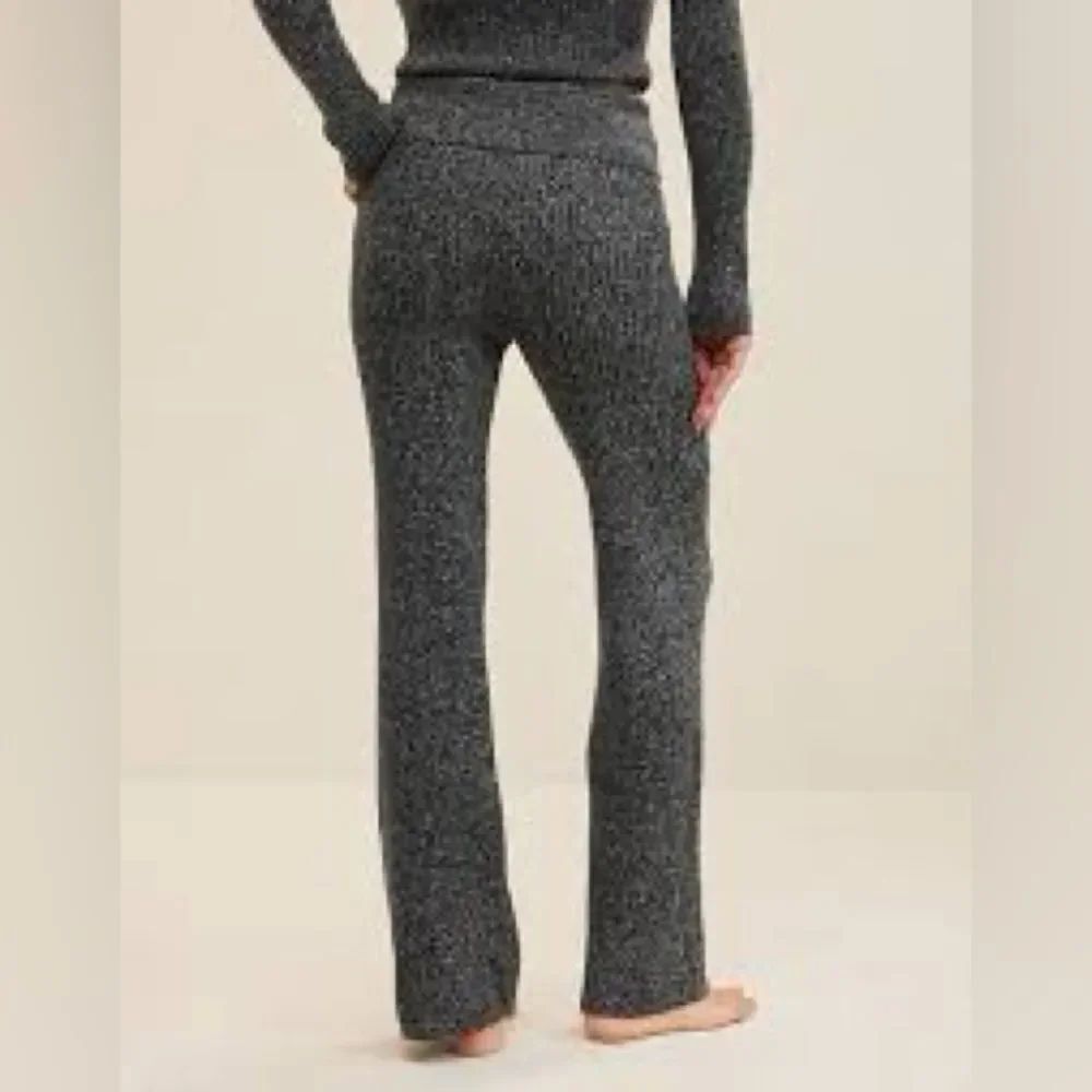 aerie Charcoal Knit Wide Leg Pants